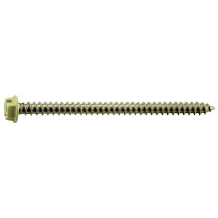 Midwest Fastener Sheet Metal Screw, #8 x 2-1/2 in, Painted 18-8 Stainless Steel Hex Head 12 PK 71086